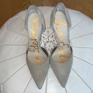 Same Edelman Delilah Gray Suede Heel